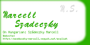 marcell szadeczky business card